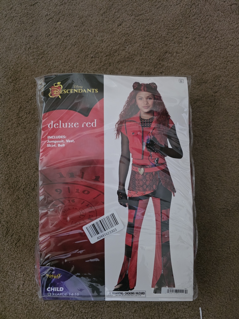 Spirit Disney Descendants Deluxe Red Kids One-Piece Costume with Black Accents
